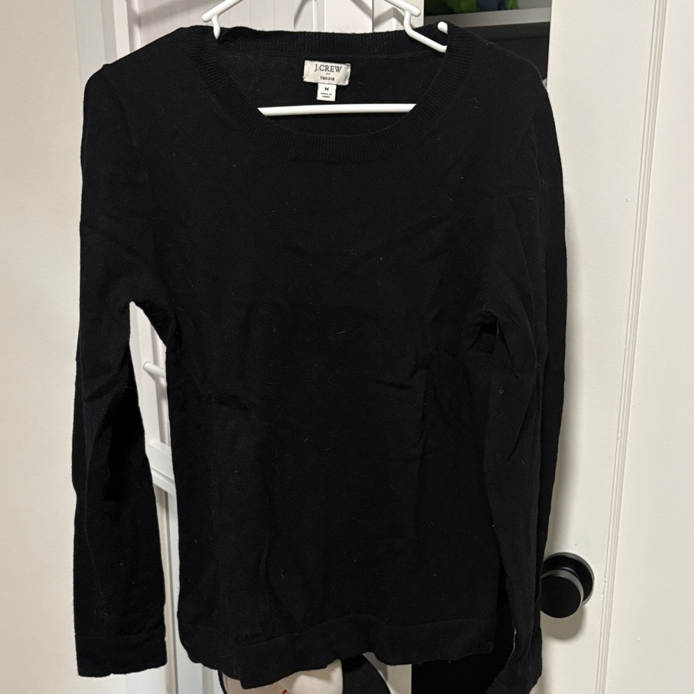 J. Crew Black Crewneck Long Sleeve Sweater